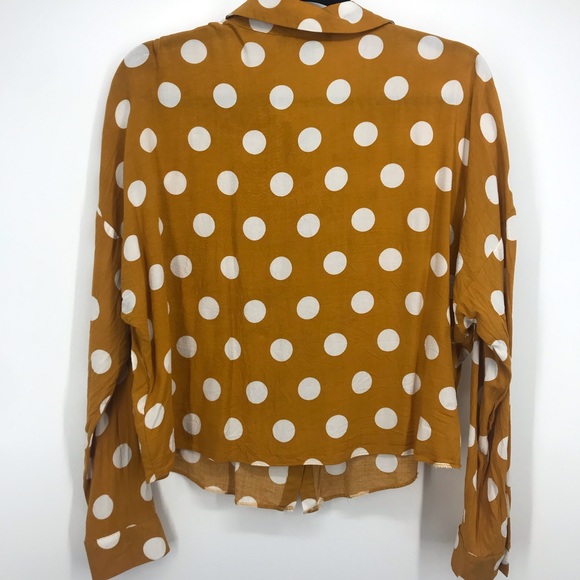 Primark polka dot crop button down top size10 - Picture 4 of 9